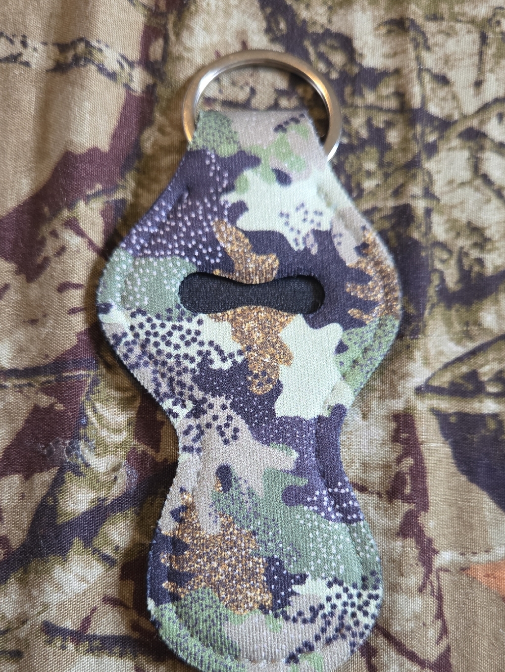 🩷3 For $10🩷Camo Neoprene Lip Balm Keychain with Glitter Accents